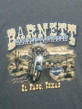 Barnett Harley Davidson El Paso TX T Shirt Mens 4XL Gray Hanes Beefy T